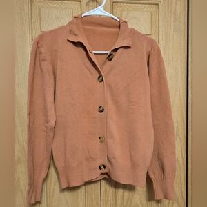 Source Unknown Terracotta Button-Up Cardigan